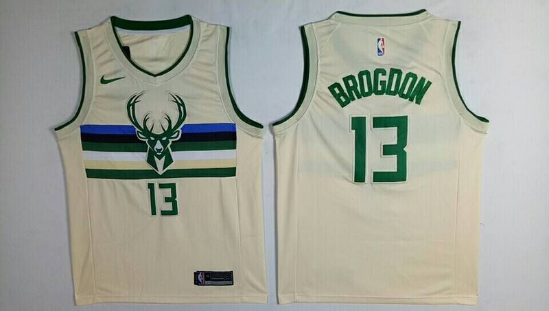Men Milwaukee Bucks 13 Brogdon Gream City Edition Nike NBA Jerseys